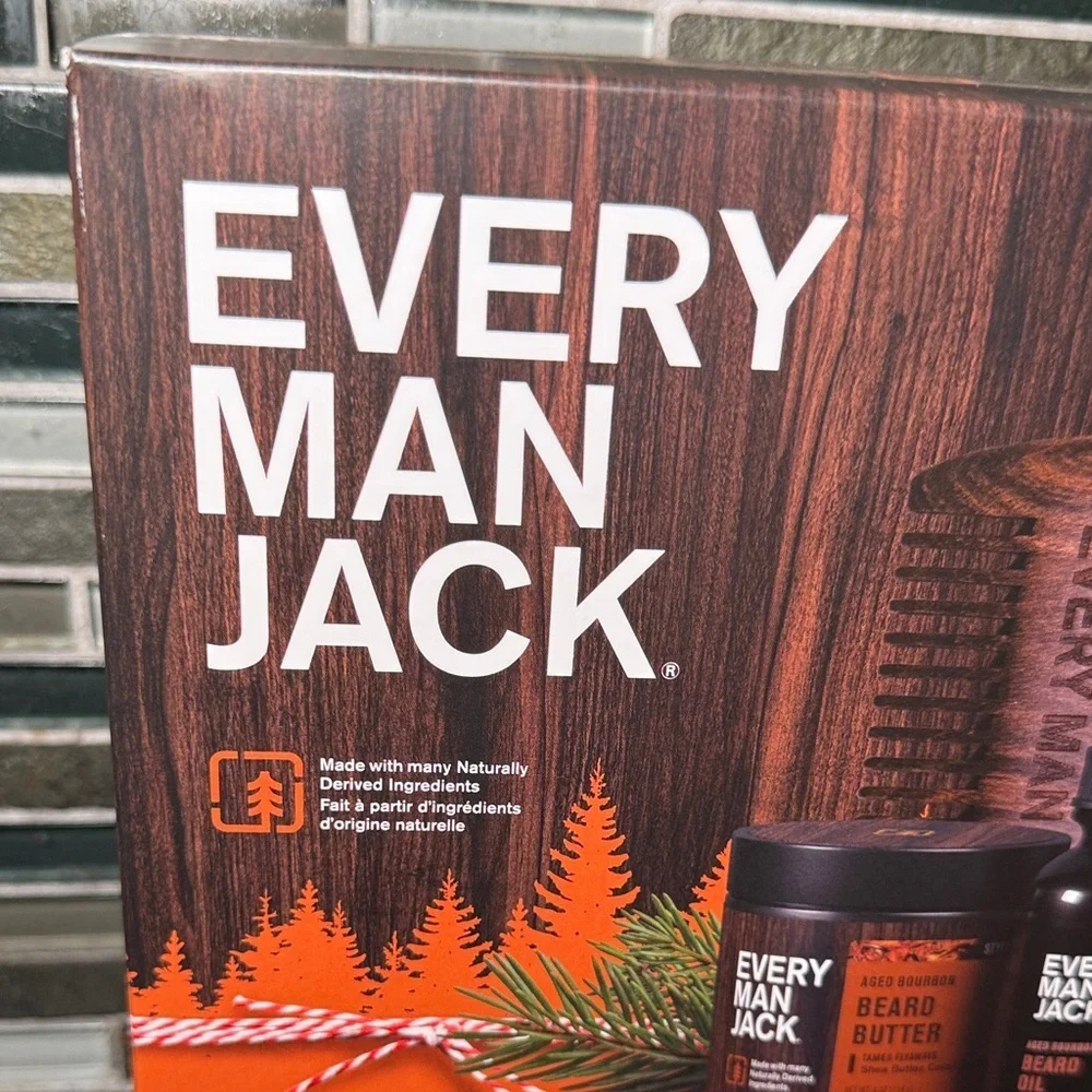 NEW! Every Man Jack Aged Bourbon Beard Grooming Collection Set